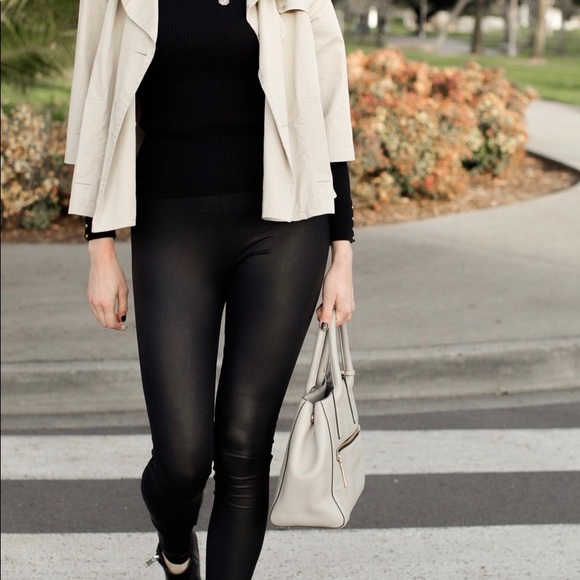 SOLD!Black Faux Leather Leggings.  Large. NWOT. - Picture 8 of 8